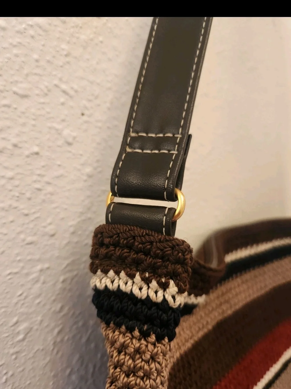 The Sak Vintage Woven Hobo Shoulder Bag in Brown & Maroon Stripes
